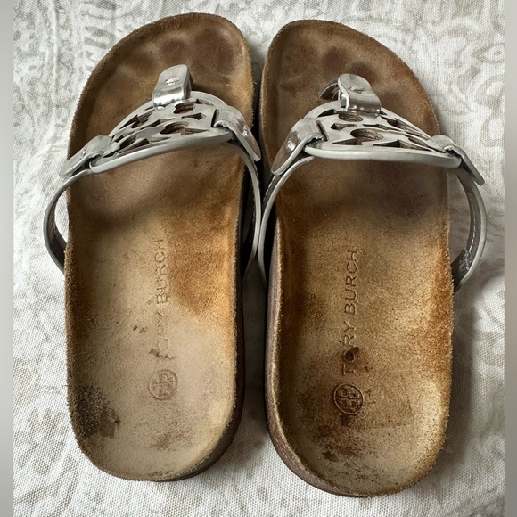 Tory Burch Silver and Brown Sandals - Picture 8 of 14
